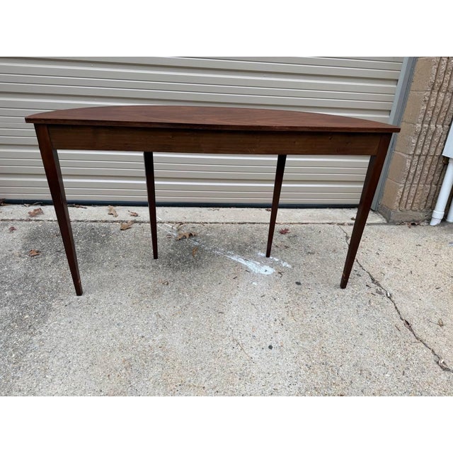 Council Federal Style Mahogany & Satinwood Demilune Console Table For Sale - Image 9 of 12
