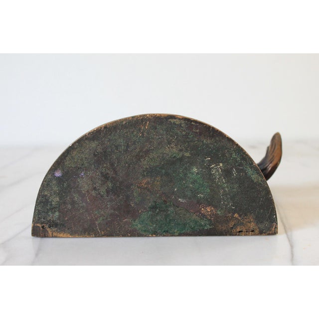 Vintage Russwood Solid Bronze Cowboy Riding Horse Bookend For Sale - Image 9 of 9