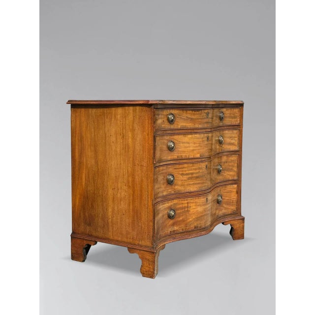 Antique George III Serpentine Chest of Drawers, 1790 For Sale - Image 11 of 13