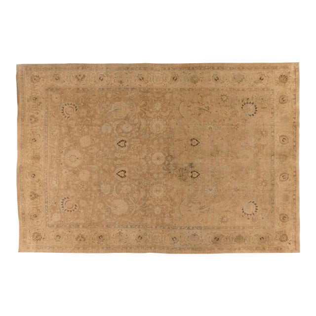 Antique Persian Tabriz Handmade Wool Rug For Sale