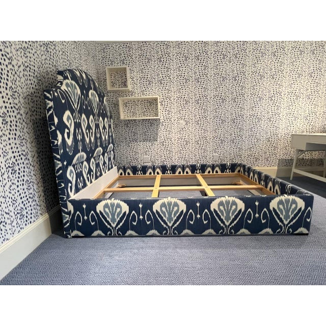 Kravet Custom Full Size Bed With Padded Headboard and Sideboards Chairish