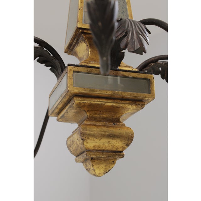1980s Italian Gold Leaf Giltwood 8 Light Chandelier For Sale - Image 12 of 12