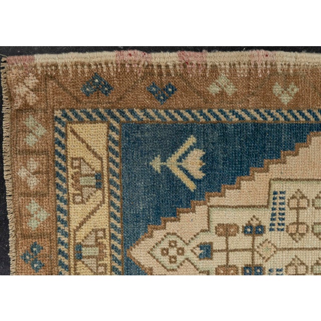 Early 21st Century Turkish Mini Rug Oriental Hand Knotted Vintage Rug 1'9" x 3'6" #21263 For Sale - Image 5 of 8