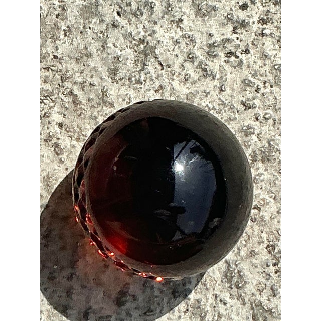 Mid-Century Modern Vintage Regency Band Solid Glass Sphere For Sale - Image 3 of 4