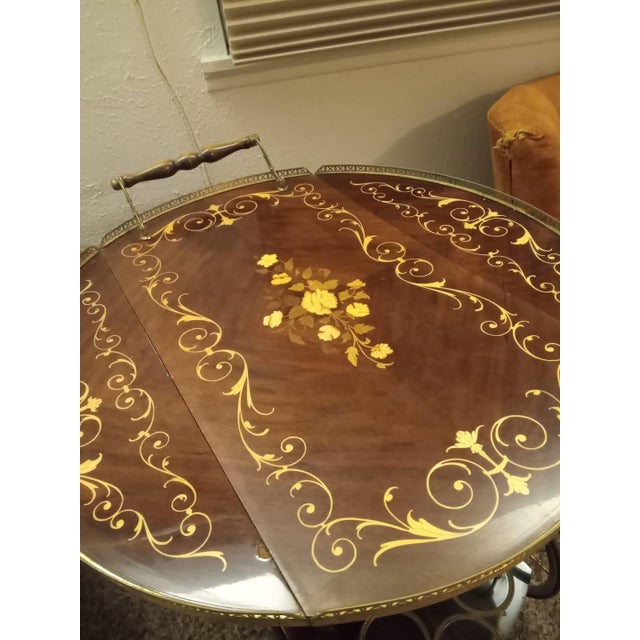 Mid 20th Century Mid 20th Century Italian Pioppo Style Tea Cart / Bar Cart For Sale - Image 5 of 6