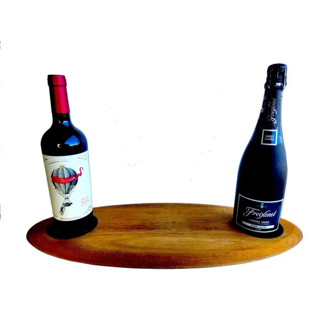 Vintage Teak Wood Surfboard Shaped Charcuterie Board For Sale In Miami - Image 6 of 9