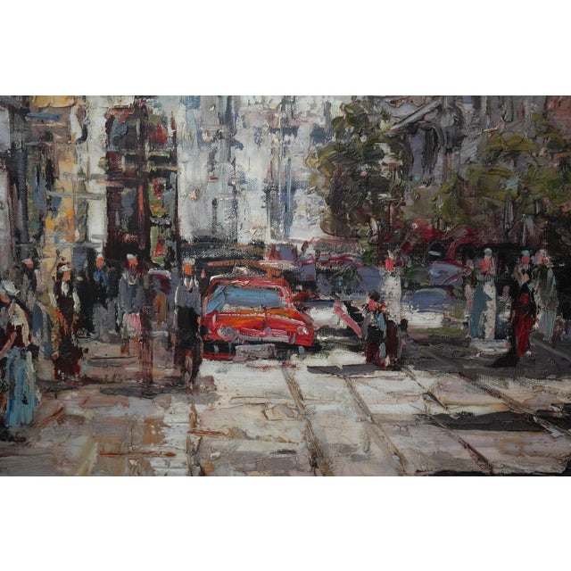 European Street Artist Signed Oil Painting on Canvas For Sale In Philadelphia - Image 6 of 12