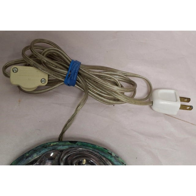 Mid 20th Century Mid 20th Century Pair of Rococo Style Silverplate Candlesticks Mounted as Lamp For Sale - Image 5 of 8