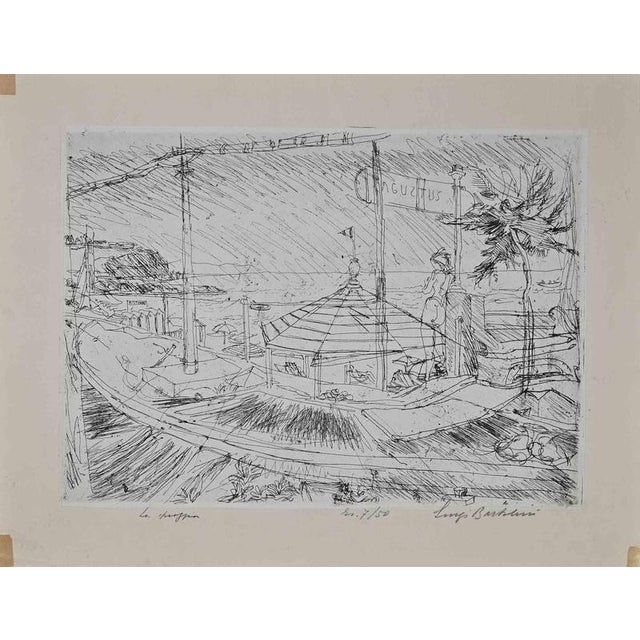 Luigi Bartolini, The Beach, 7/50, 1950, Etching For Sale
