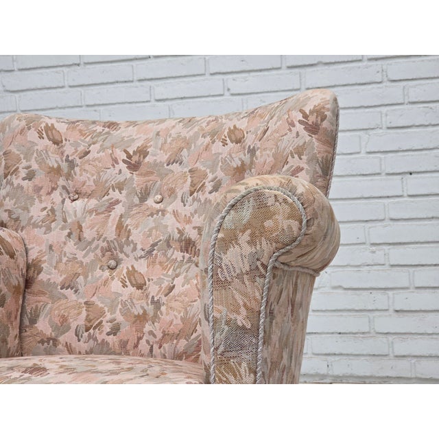 Danish Armchair in Jacquard Fabric, 1960s For Sale - Image 9 of 18