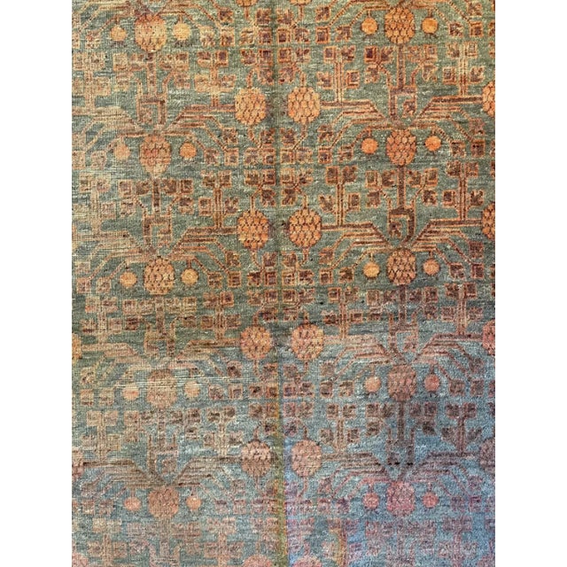 Antique Botanical Design Khotan Samarkand Rug For Sale - Image 4 of 4