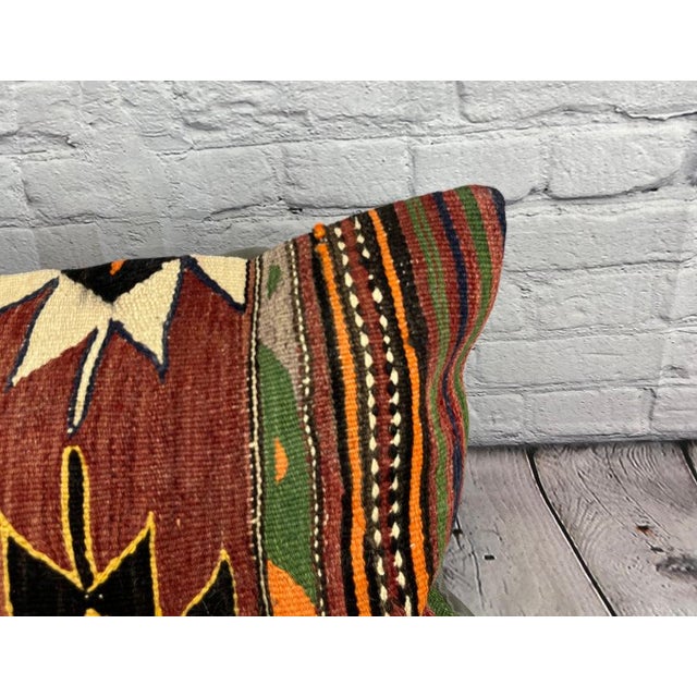 Turkish 16 x 24 Kilim Pillow Turkish Anatolian Whispers Pillow Cushion Cover For Sale - Image 3 of 4