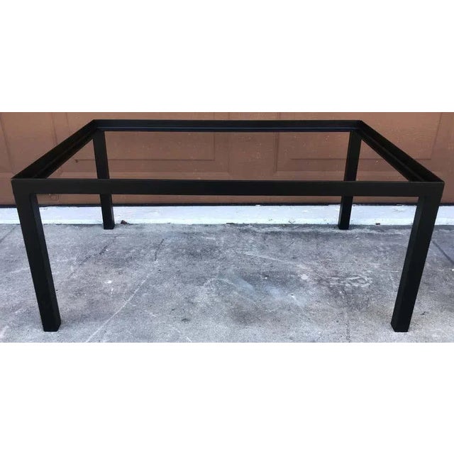 Mid 20th Century Japanese Post War Aluminum Riveted Trunk on Iron Stand With Glass Top, Restored For Sale - Image 4 of 12