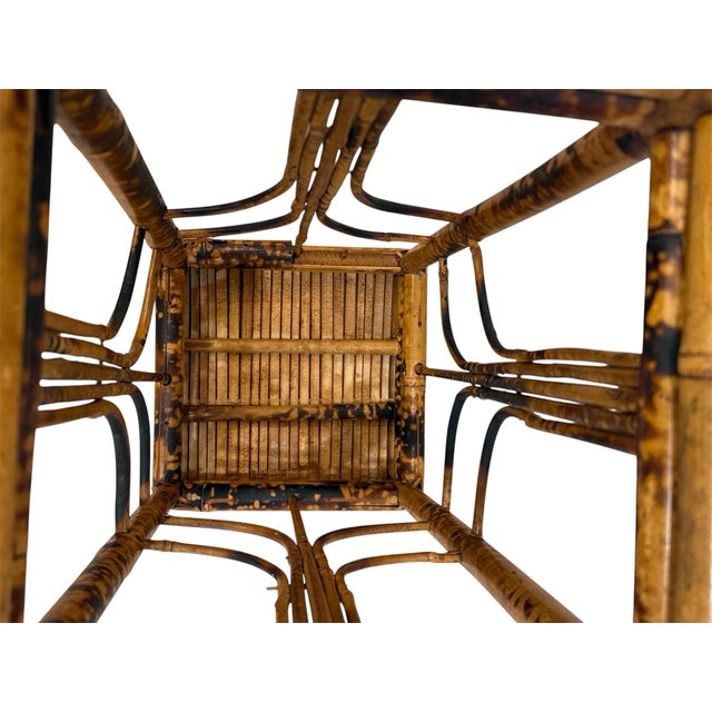 Wood Vintage Tall Tortoise Rattan Plant Stand For Sale - Image 7 of 7