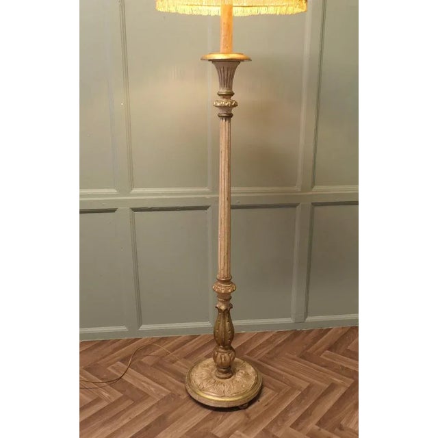 Louis Philippe Style Painted and Gilt Floor Lamp, 1910s For Sale - Image 3 of 9