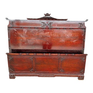 Vintage Pagoda Style Full Bed Frame For Sale
