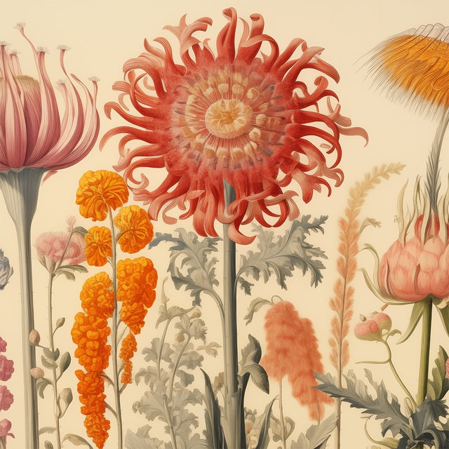 Campaign 20' X 20' 'Flowers' Original Botanical Fine Art Print For Sale - Image 3 of 4