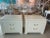 Lovely pair of vintage raffia Harrison Van Horn nightstands chests. These have been newly lacquered in a creamy linen...