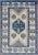 Blue Blue and Green Geometric Oushak Vintage Rug With Medallion For Sale - Image 8 of 8