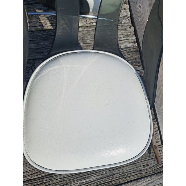 Mid-Century Mod Smoked Lucite Swivel Dining Chairs- Set of 2 For Sale In Baltimore - Image 6 of 12
