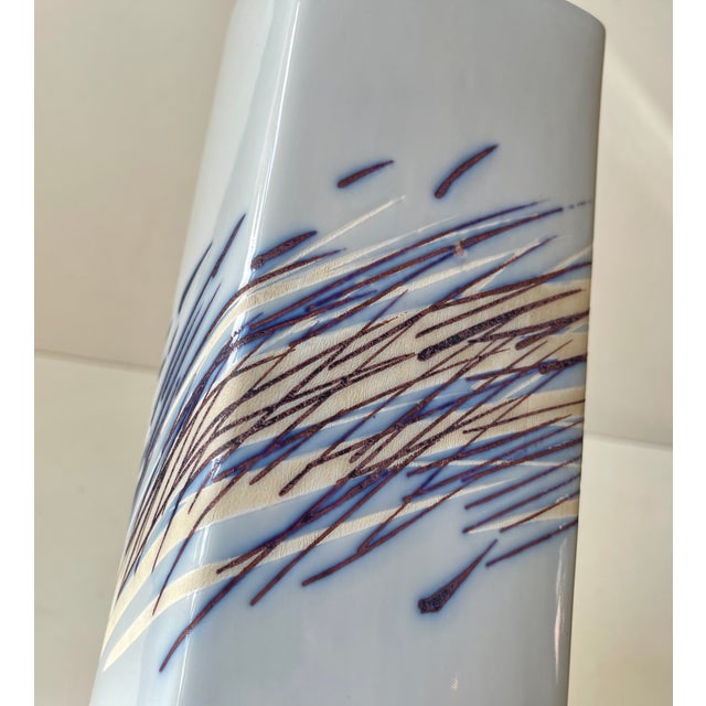 Mid-Century Modern Vintage Abstract Porcelain Vase with Rush Grass by Ivan Weiss for Royal Copenhagen, 1970s For Sale - Image 3 of 9