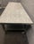 Metallic Industrial Table Circa 2020 Tabletop: 84" x 30" Bottom Shelf 71" x 25" Height (Wheel to table top) 29" Shelf...
