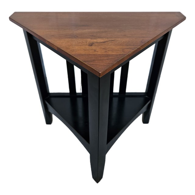 Ethan Allen Cherry Top American Impressions Triangular Side Table For Sale