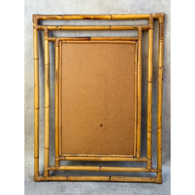 1960s Vintage French Rattan Mirror, 1960s For Sale - Image 5 of 6