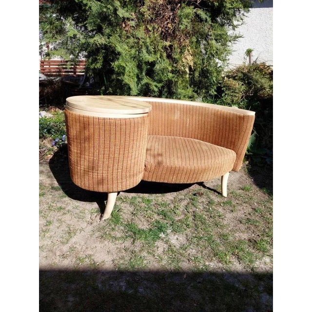 1960s Telephone Hall Built in Table Bench Gossip Bench, 1960s For Sale - Image 5 of 5