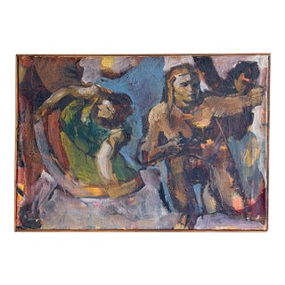 1950s French Modernist Figurative Painting For Sale