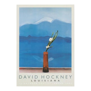 David Hockney Mt. Fuji and Flowers Official Exhbition Poster For Sale