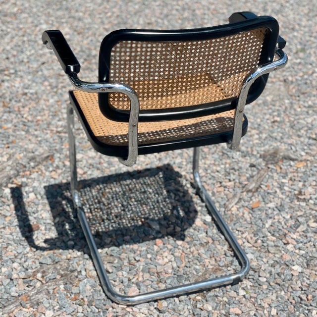 1970s MCM Italian Cesca Cantilever Armchairs (4) For Sale - Image 9 of 12