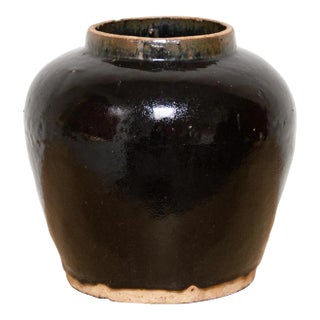 Brown Glaze Martaban Pot-Ngapali For Sale