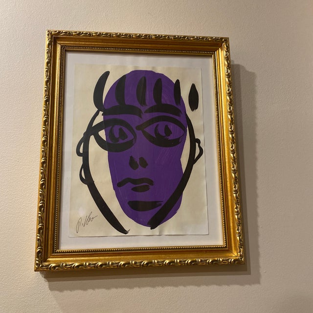 Purple 1970s Abstract Painting by Peter Keil, Framed For Sale - Image 8 of 10