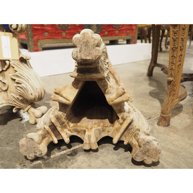 More information coming soon… Beautifully hand-carved in the late 1800s, this pair of bleached walnut tripodal pedestals...