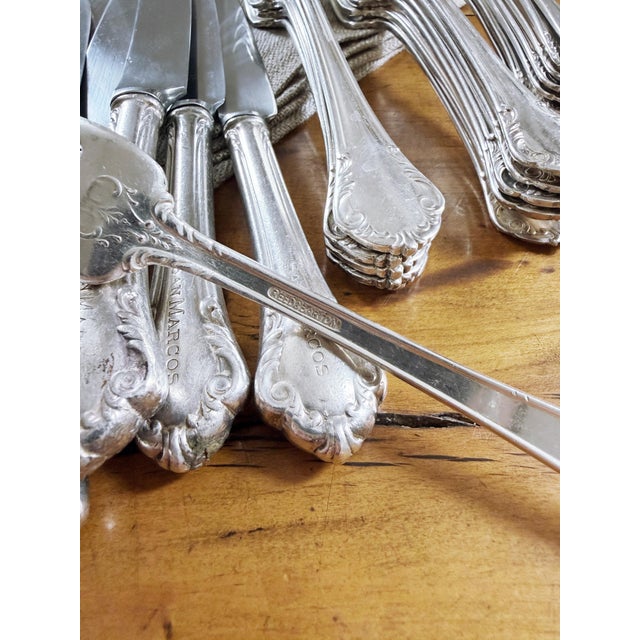 A service for 6 (24 pieces total) of stunning antique circa early 1900s silver plated flatware, made by Reed and Barton...