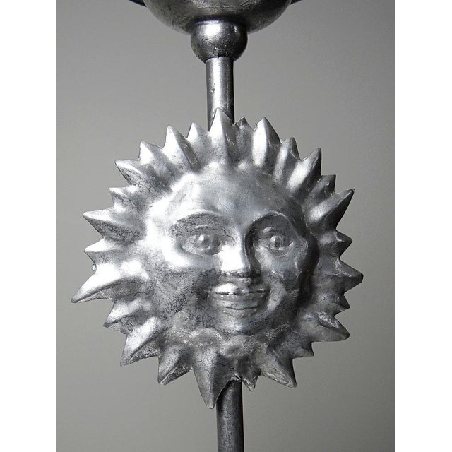 Vintage Sun and Moon Candlesticks in Silver-Plated Pewter, 1960s, Set of 2 For Sale - Image 6 of 14