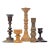 Multi-Toned Vintage Wooden Candle Holder Curation - Group of 5 For Sale