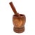 Antique French Turned Wood Primitive Industrial Apothecary Mortar and Pestle or Planter For Sale