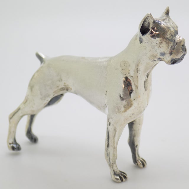 Large Vintage Italian Handmade Sterling Silver Boxer Dog, Tuscany, Italy, 1970s For Sale - Image 12 of 12
