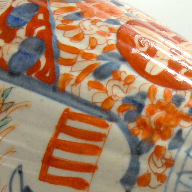 Japanese Ceramic Hand Painted Imari Vase, 1890s For Sale - Image 5 of 11