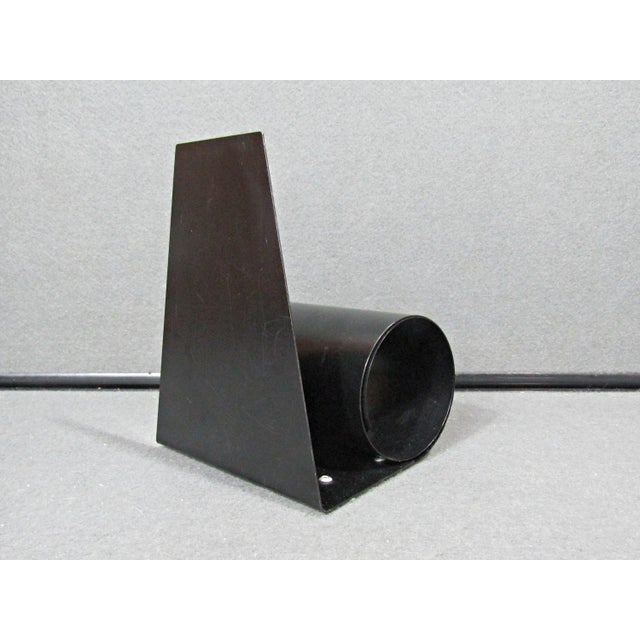 1950s Vintage Mid-Century Black Enameled Rolled Steel Bookend, England For Sale - Image 5 of 9