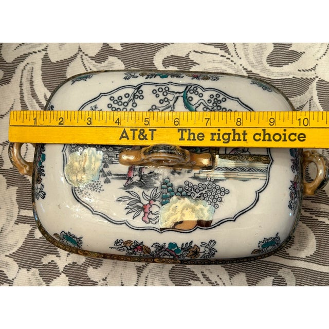Antique Ashworth Brothers England Ironstone Chinoiserie Tea House Pattern Casserole For Sale In Pittsburgh - Image 6 of 12