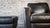 Restoration Hardware and Mitchell Gold black leather club chair and ottoman. Art Deco aesthetics with modern comfort....