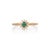 VR Jewels Art Deco Sunburst Emerald & Baguette Diamond Promise Ring Size 5 in 14k Yellow Gold For Sale - Image 4 of 17