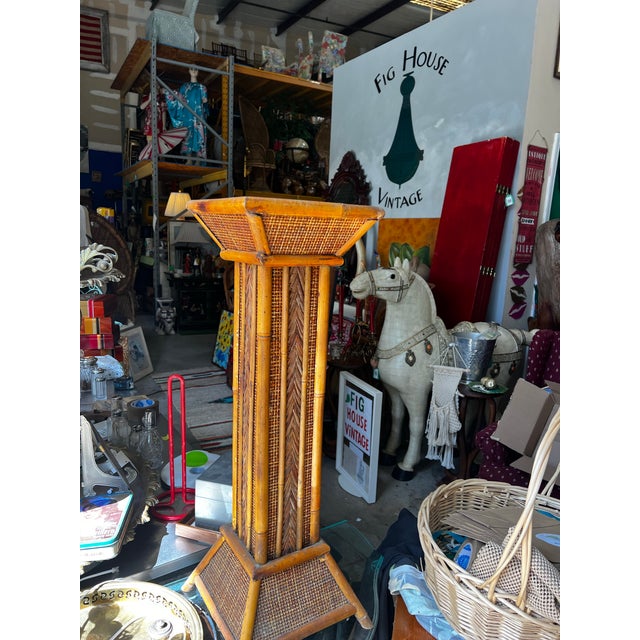 1970s Pair of Bamboo Plant Stand Pillars For Sale - Image 10 of 12