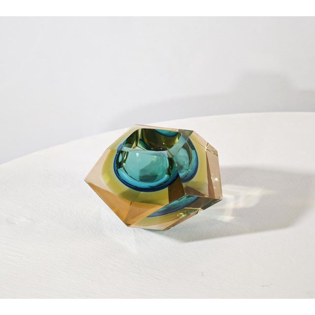 Mid-Century Modern Ashtray in Submerged Glass Murano attributed to Flavio Poli for Seguso, Italy, 1960s For Sale - Image 12 of 18