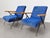 1950s Mid-Century Modern Blue Fabric Armchairs. 1950s, Set of 2 For Sale - Image 5 of 7