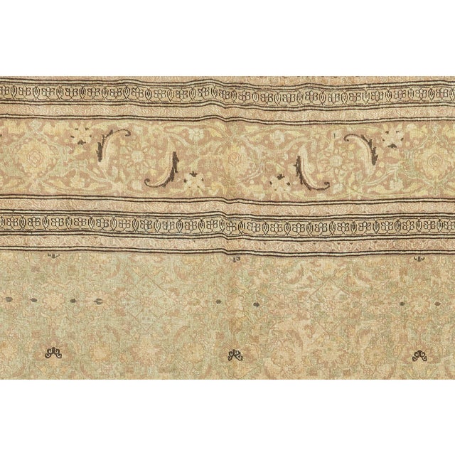 Zabihi Collection Light Green Elegant Antique Persian Tabriz Rug For Sale - Image 17 of 18