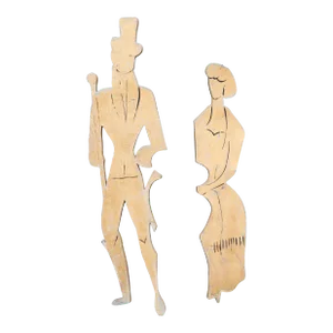 Stylized Metal Figures from France - A Pair